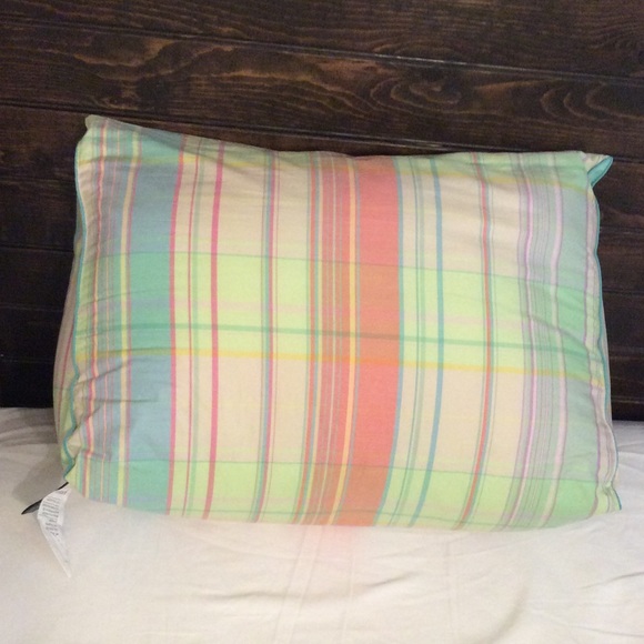 Ralph Lauren Neon Bright Plaid Wedge Pillow - Picture 2 of 7